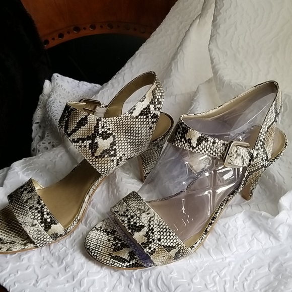 Snakeskin print high heel sandles - Picture 2 of 4